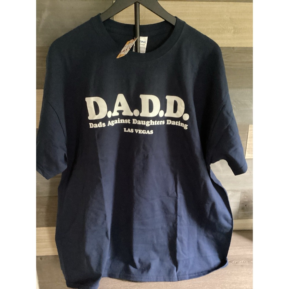 D.A.D‎ D.Dads Against Daughters Dating Funny T- Shirt XLG Navy Blue Las Vegas